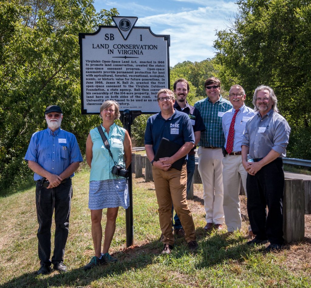 Descendant of first VOF easement donor dedicates historic marker